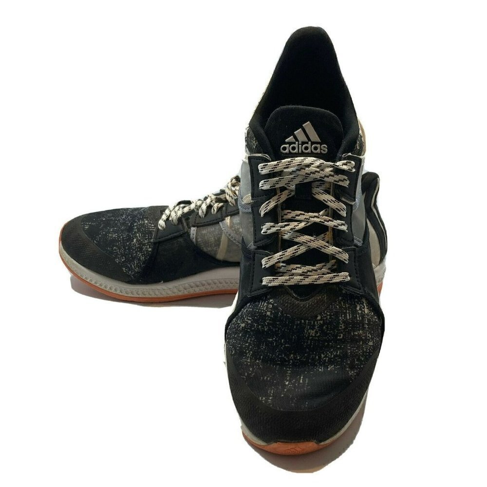 Adidas Bounce Black Gray Training Athletic Tennis Shoes Size 10
